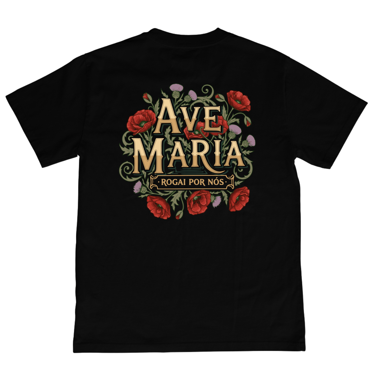 CAMISETA CATÓLICA AVE MARIA PRETA