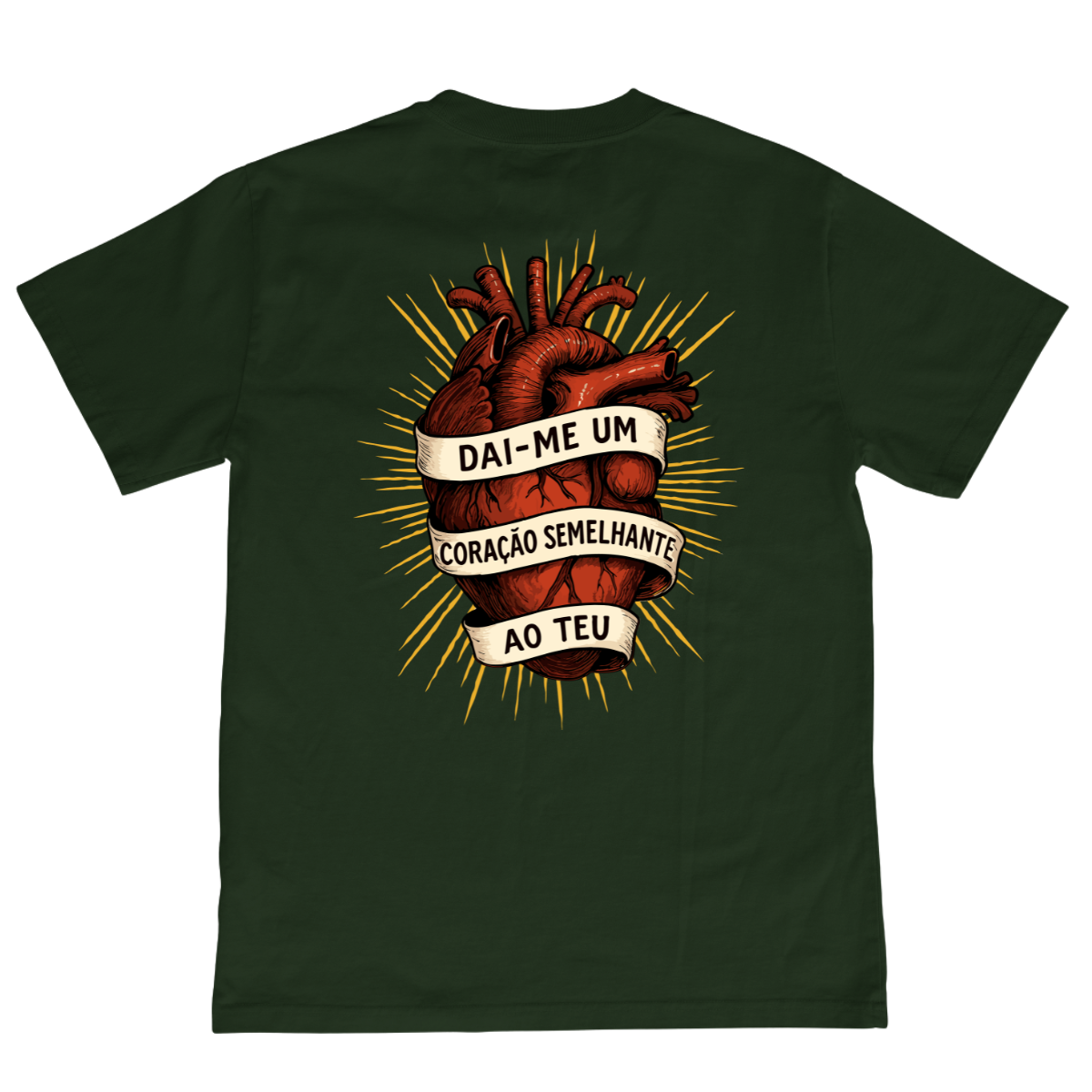 CAMISETA CATÓLICA CORAÇÃO DE JESUS VERDE