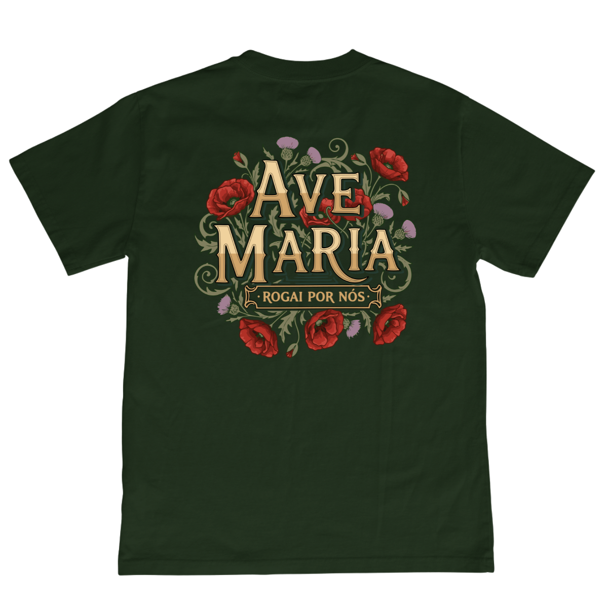 CAMISETA CATÓLICA AVE MARIA VERDE