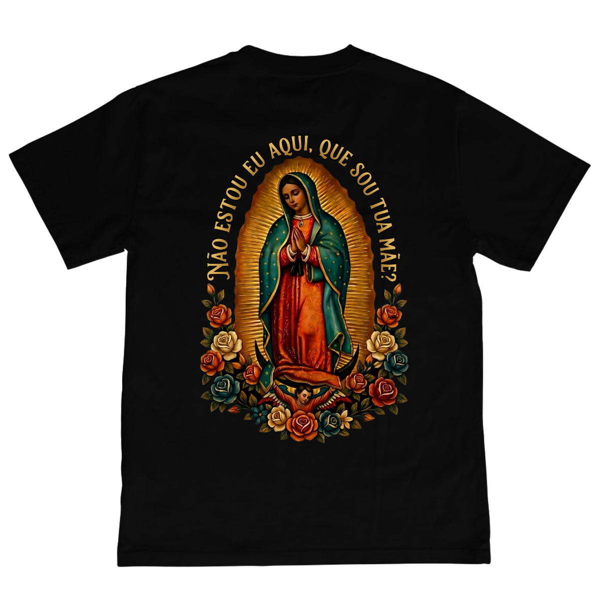 CAMISETA CATÓLICA NOSSA SENHORA DE GUADALUPE PRETA