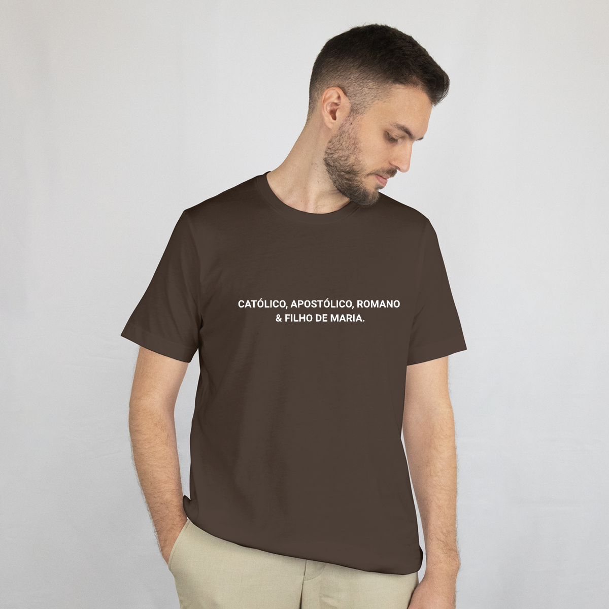 CAMISETA CATÓLICA FILHO DE MARIA MARROM