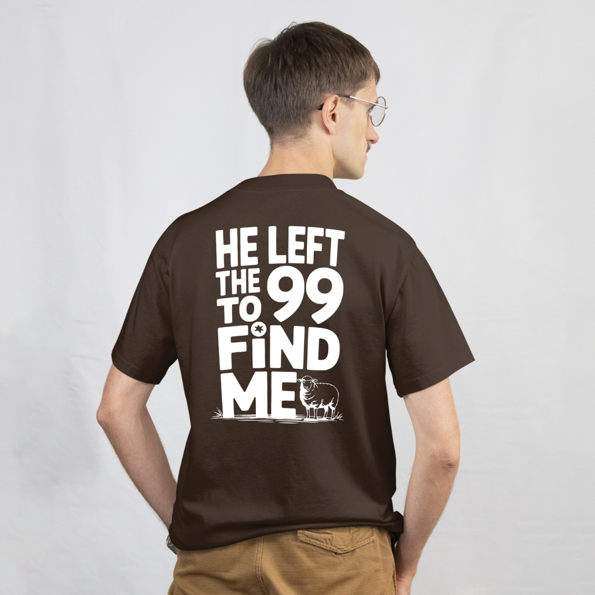 CAMISETA CATÓLICA OVELHA PERDIDA MARROM