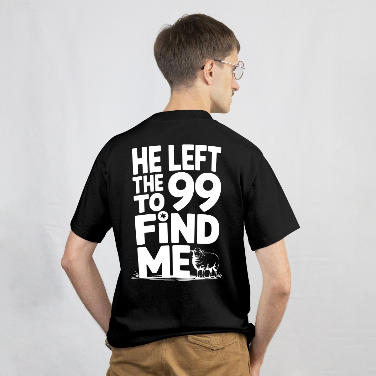 CAMISETA CATÓLICA OVELHA PERDIDA PRETA