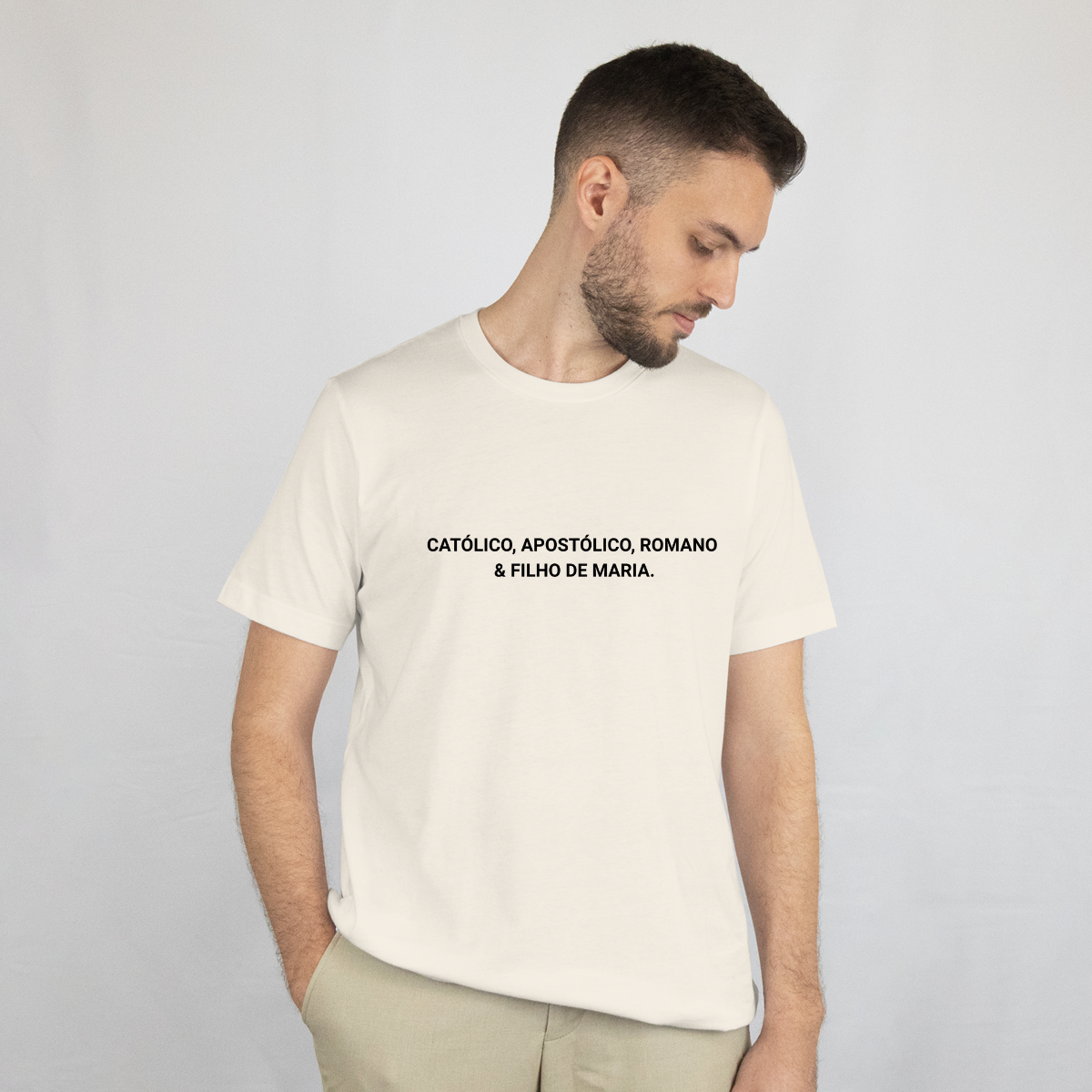 CAMISETA CATÓLICA FILHO DE MARIA OFF-WHITE