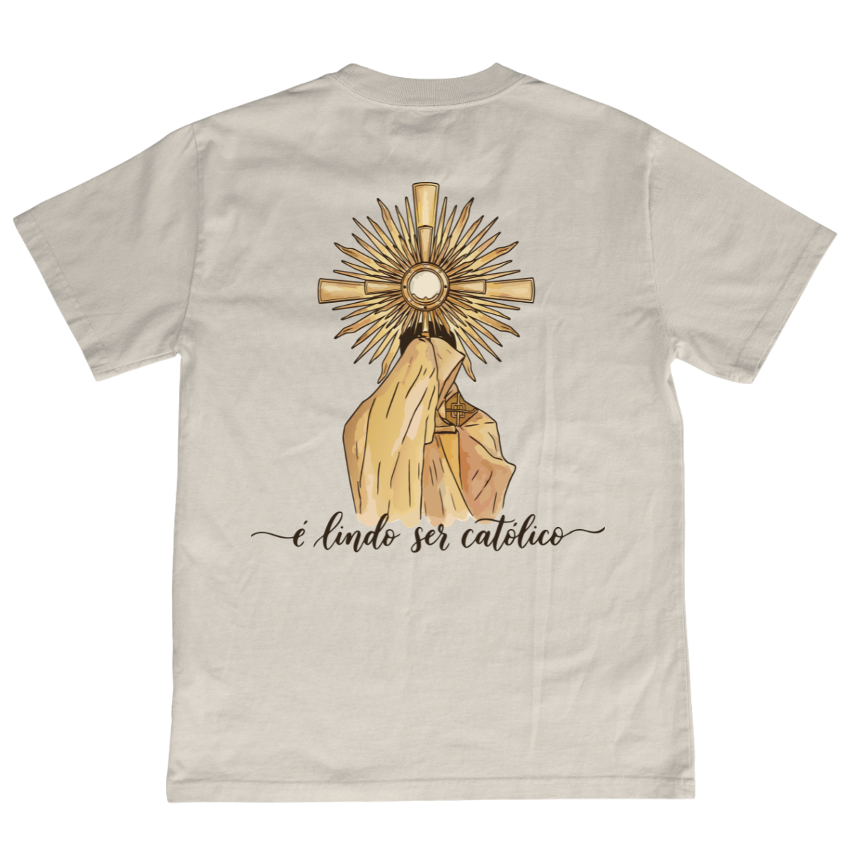 CAMISETA CATÓLICA É LINDO SER CATÓLICO OFF WHITE