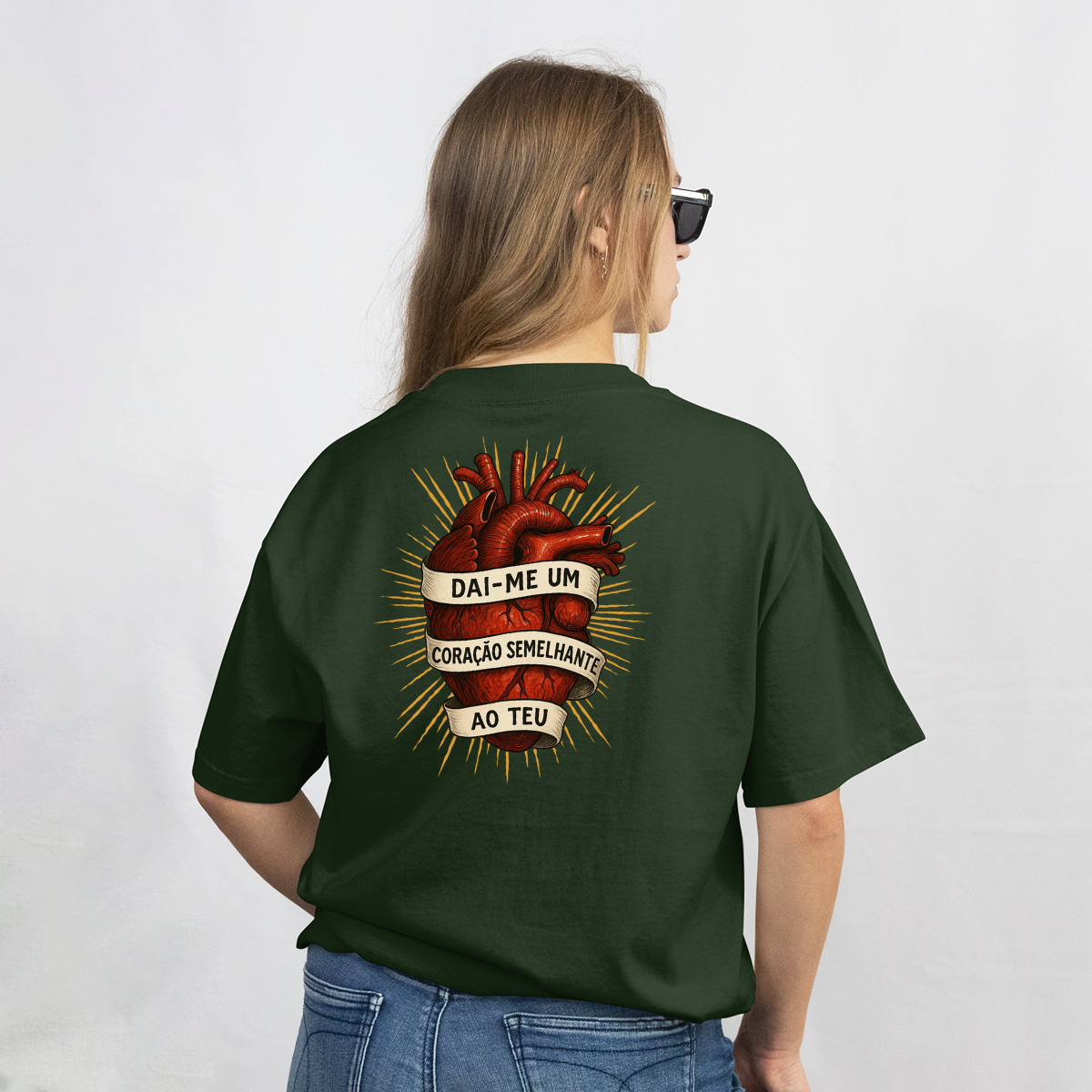 CAMISETA CATÓLICA CORAÇÃO DE JESUS VERDE