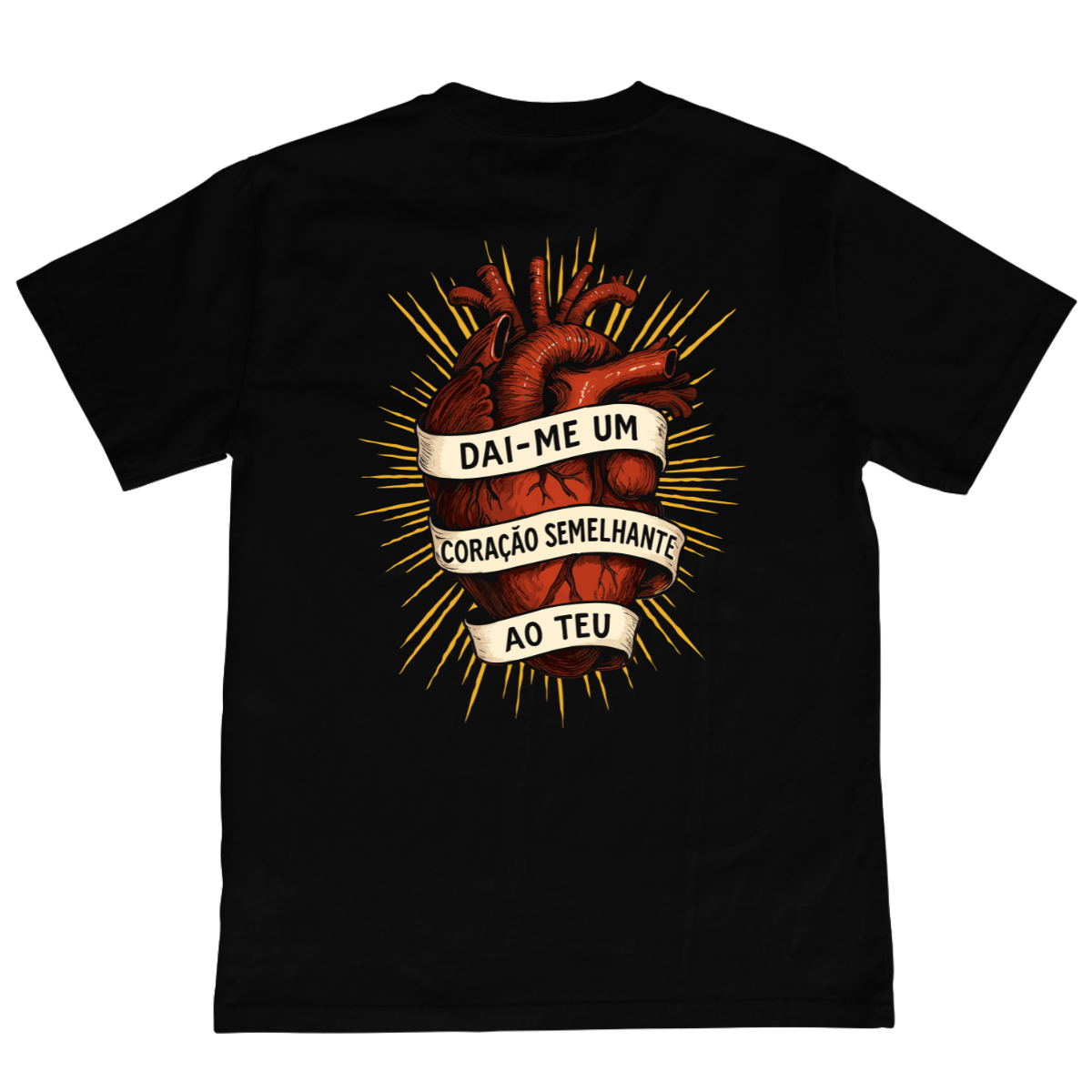 CAMISETA CATÓLICA CORAÇÃO DE JESUS  PRETA