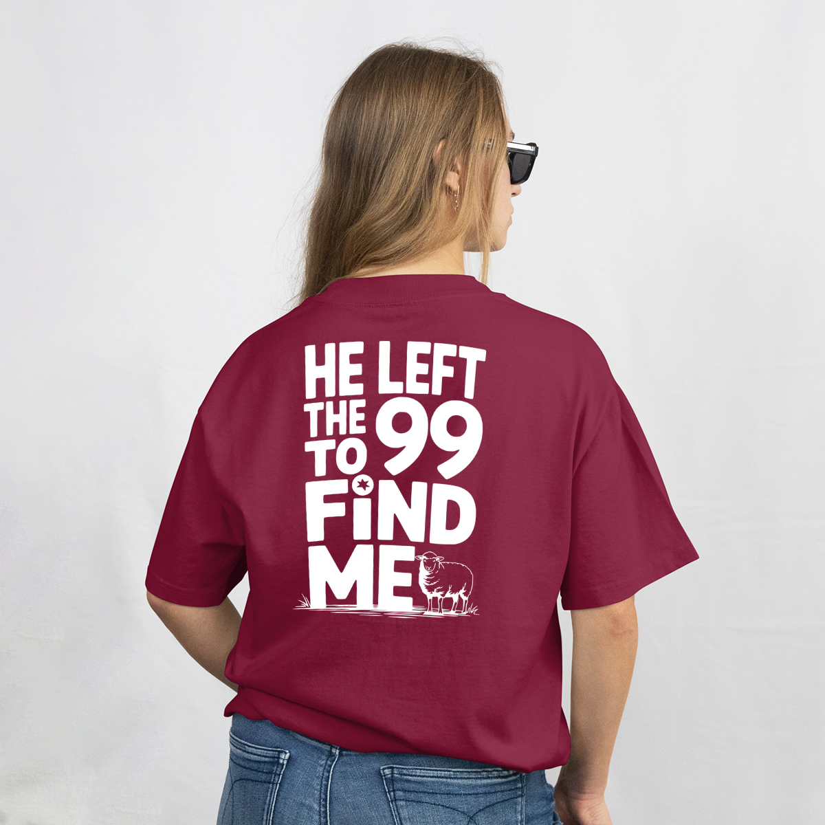 CAMISETA CATÓLICA OVELHA PERDIDA BORDÔ