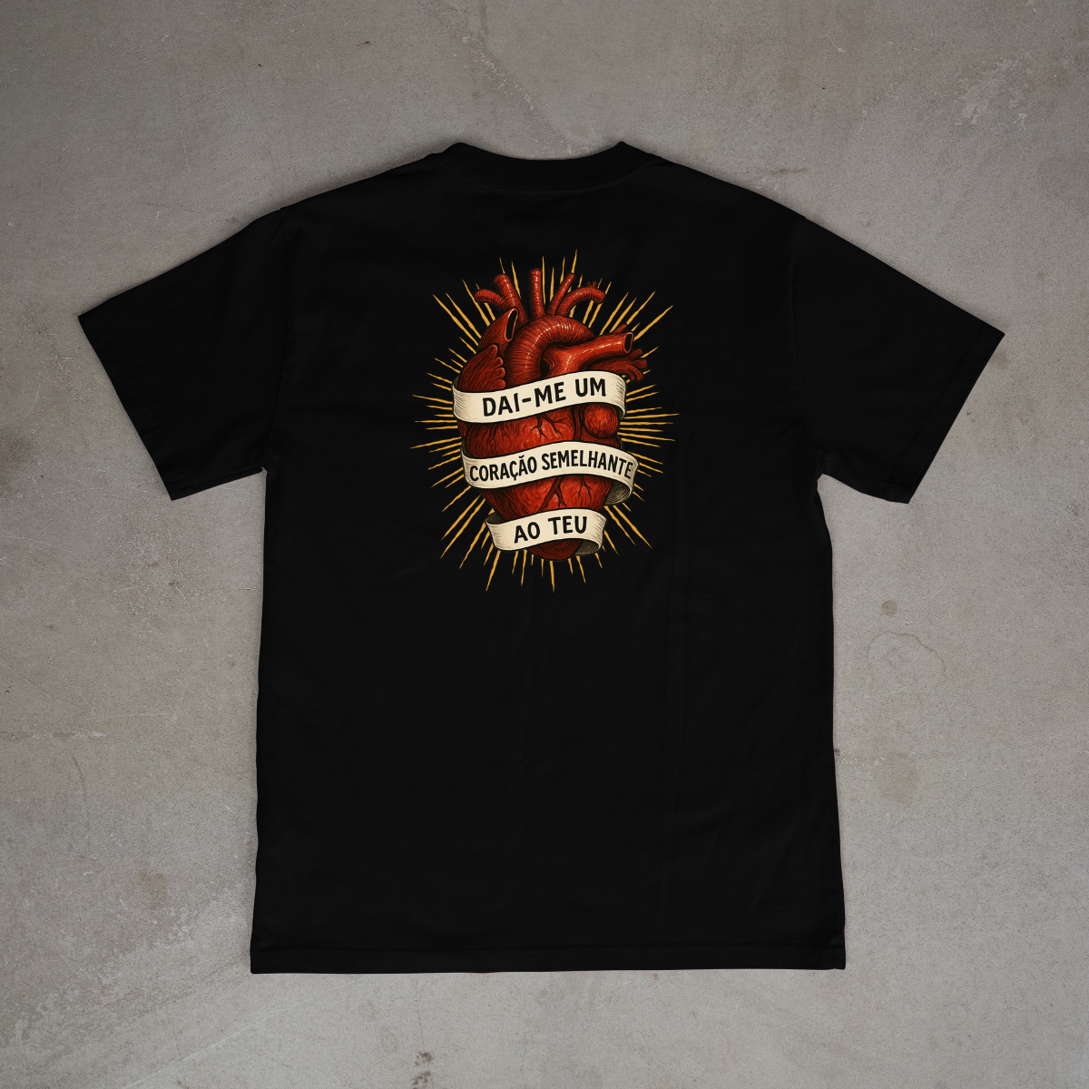 CAMISETA CATÓLICA CORAÇÃO DE JESUS  PRETA