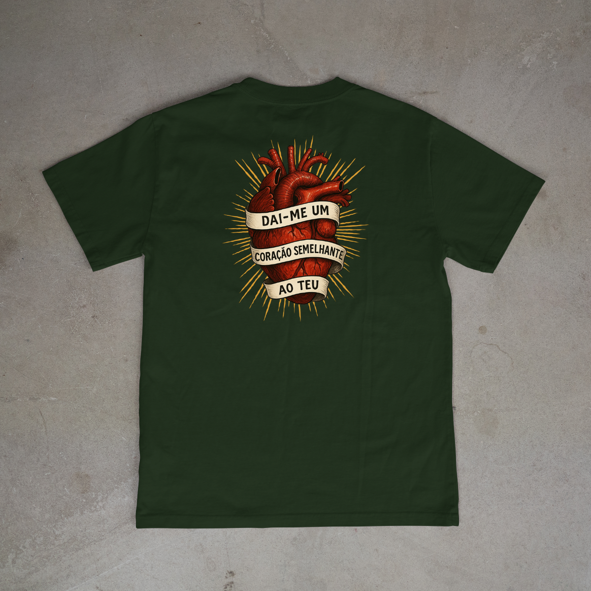 CAMISETA CATÓLICA CORAÇÃO DE JESUS VERDE