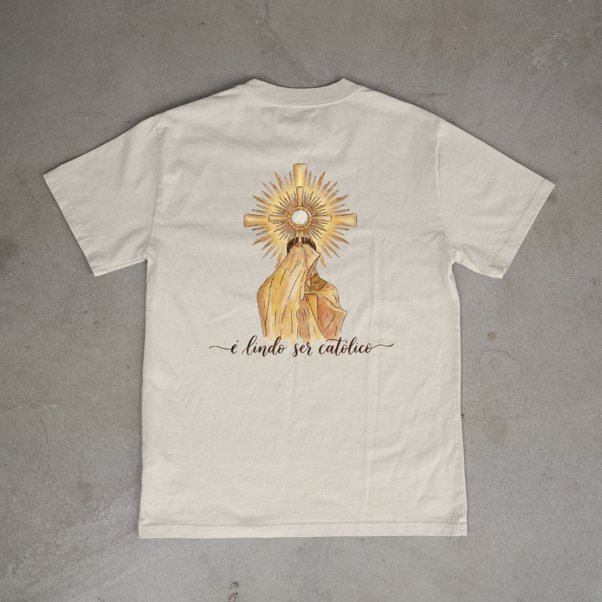 CAMISETA CATÓLICA É LINDO SER CATÓLICO OFF WHITE